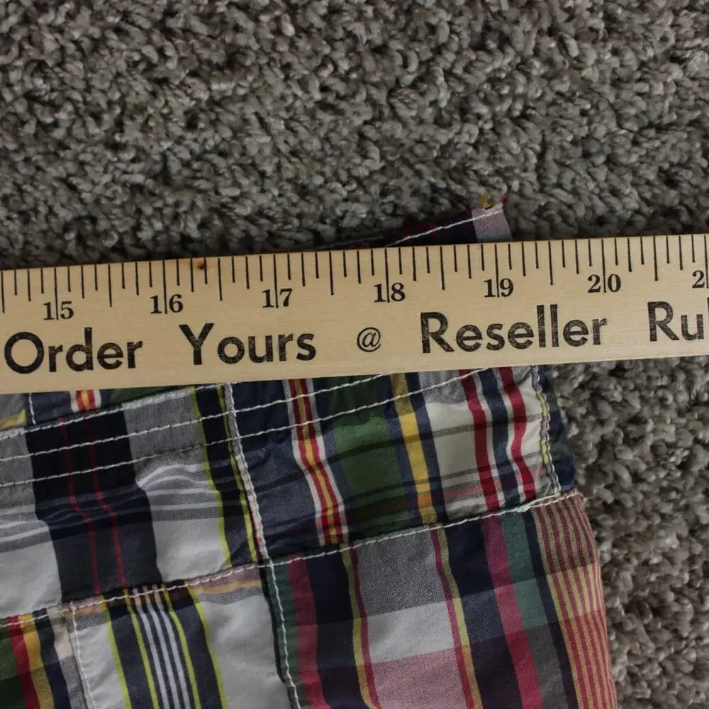 Polo Ralph Lauren Madras Patchwork Shorts Mens 38 Multicolor Cotton - Picture 2 of 9